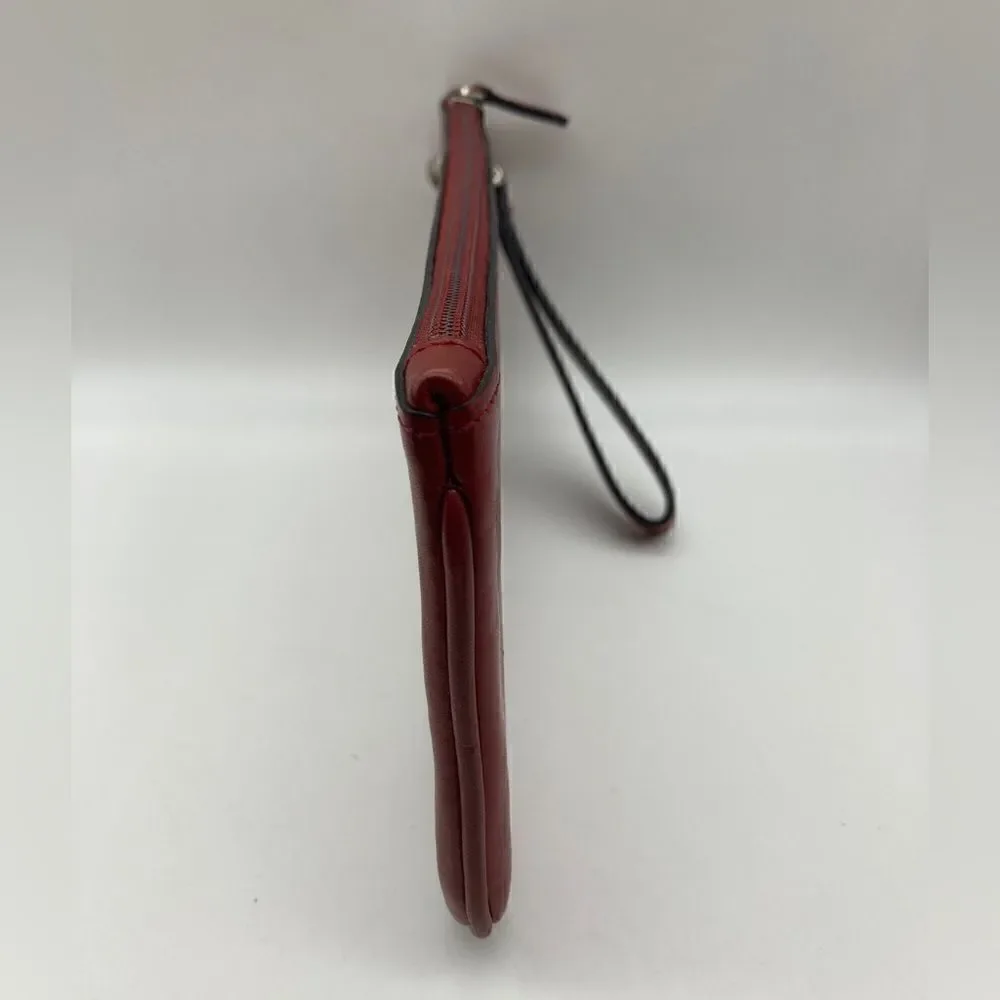 Pelle Studio Wilsons Italian Leather Unisex Wristlet Cherry Color